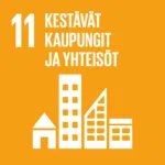 YK:n kestävän kehityksen tavoite 11: kestävät kaupungit ja yhteisöt.